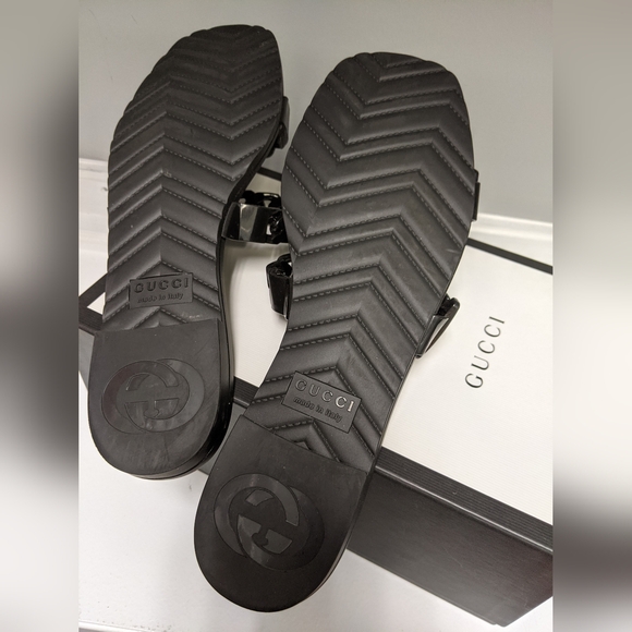 Gucci Blk Rubber Slide (US 7.5) "LIVE SHOW TODAY" - Picture 4 of 8